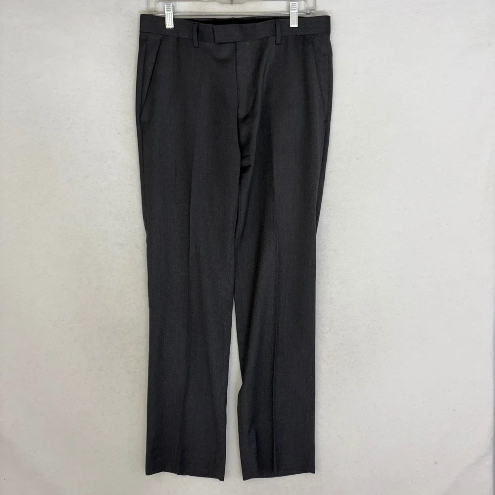 Banana Republic Tailored Suit Men 38S 31x29 Charcoal Gray Cerruti Italia Fabric